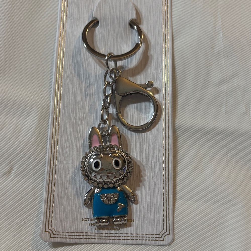 Labubu Silver and Blue Keychain/Bag Charm